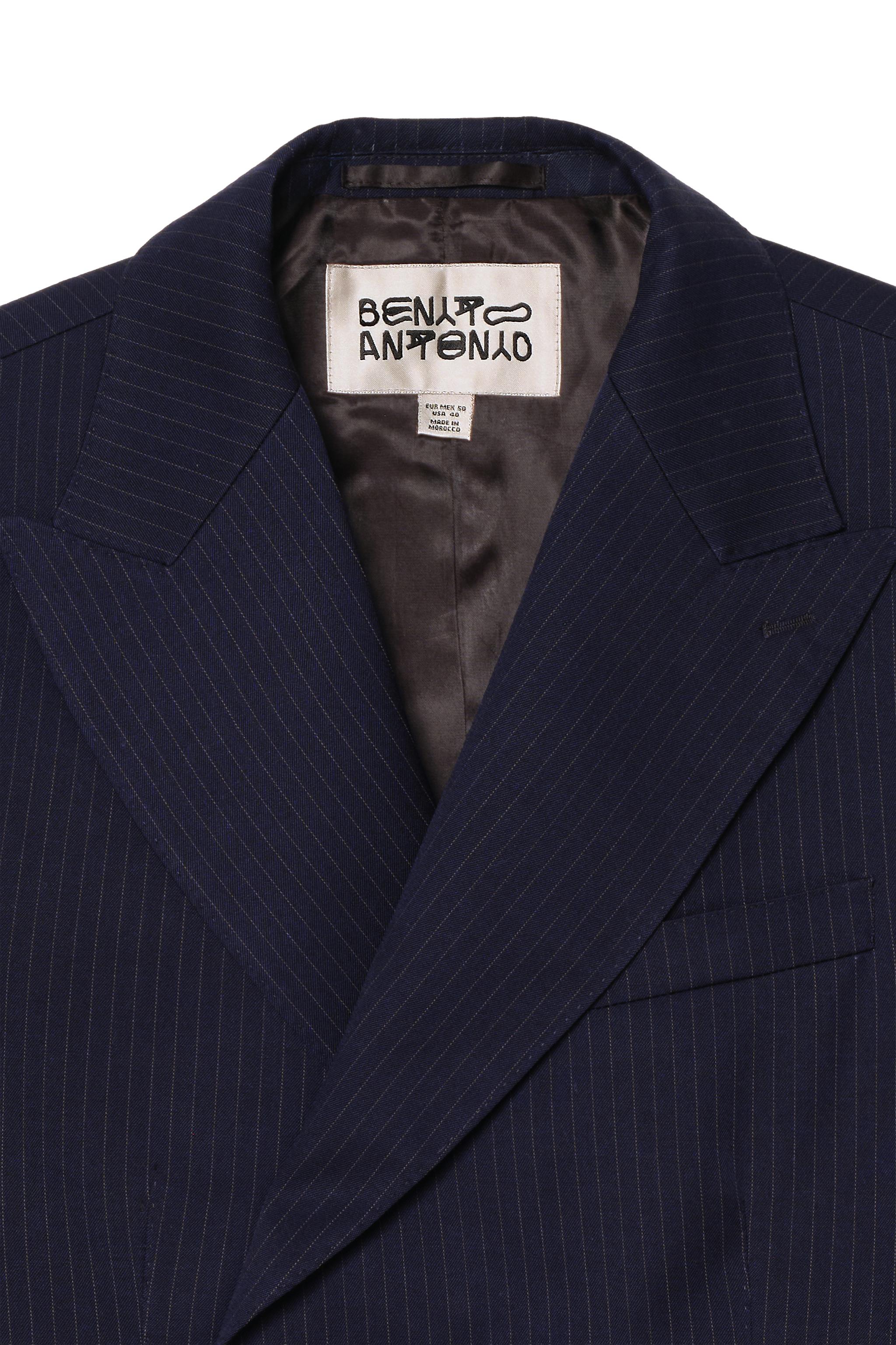 CROPPED FIT PINSTRIPE SUIT BLAZER